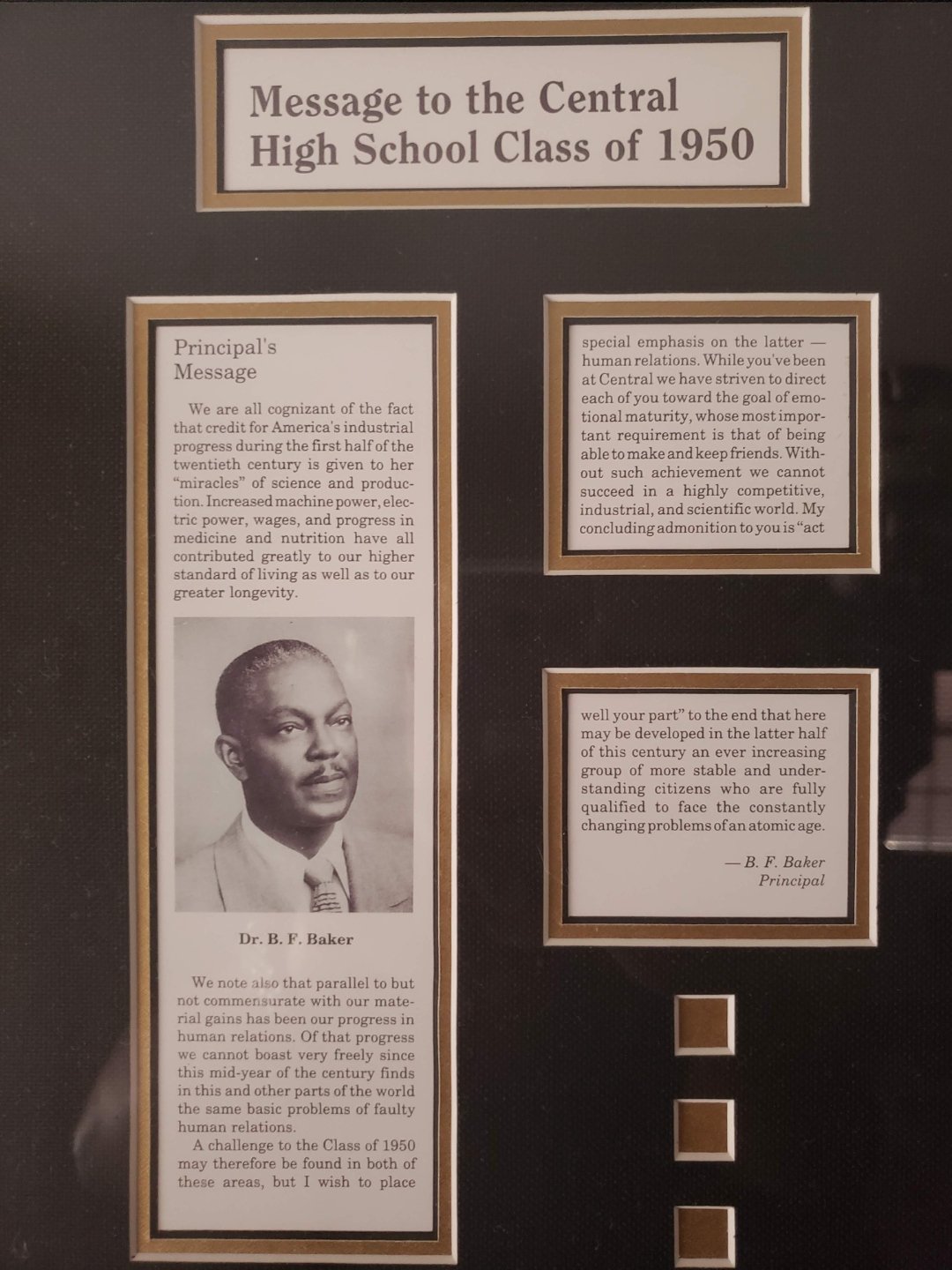 Dr. Benjamin F. Baker, Principal, Central High School